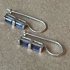 Tanzanite and sterling silver earrings